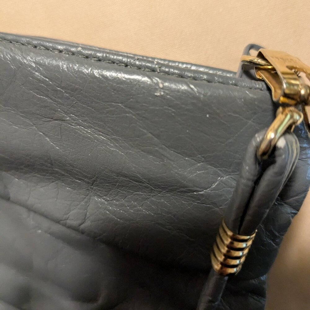 Vintage Leather Mimo Sacs Purse with Folded Layers - Grey - Picture 14 of 14